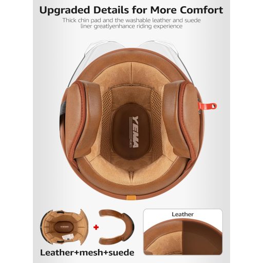 Cască moto jet YEMA DW-631, 3/4, omologată ECE, pentru bărbați și femei