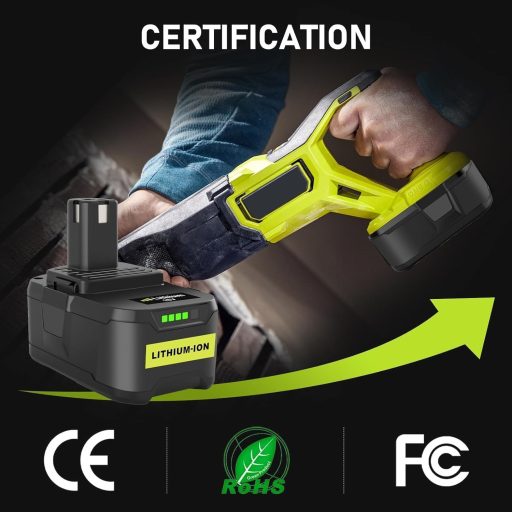 Bonadget 2x 18V 5.5Ah Lítium Akkumulátor Ryobi P108 P107 P122 P104 Szerszámokhoz