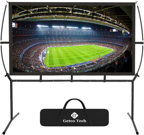 Mobil vetítővászon 150" (339x270 cm) – 16:9 házimozi és kültéri projektor vászon, könnyű összeszerelés