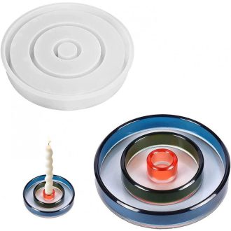   Kör Alakú Gyertyatartó Szilikon Öntőforma, 3D Epoxygyanta Öntőforma Beton Gyertyatartó Rúzs Tartó