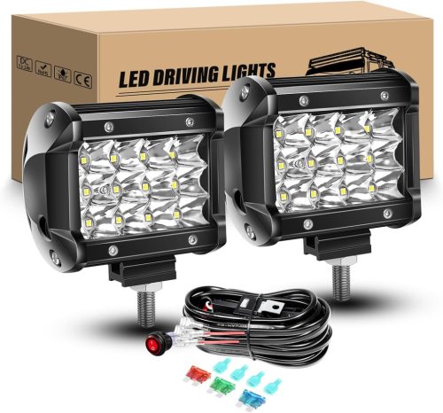 Set proiector LED de lucru RIGIDON 36W, 10cm, 12V, lumină albă, pentru off-road, tractor