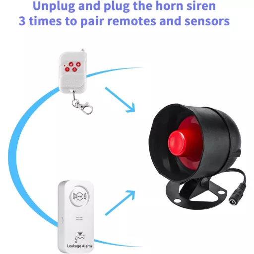 TOWODE 5-dielna súprava detektorov úniku vody so 115 dB sirénou a diaľkovým ovládaním