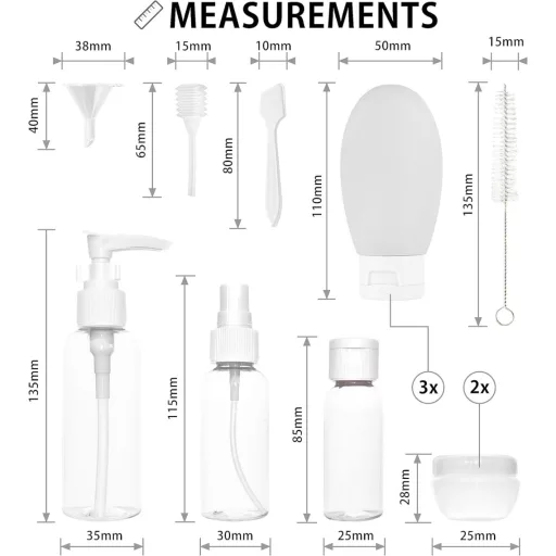 Set de Călătorie MyGadget 14 Piese - Recipiente de Călătorie și Borcănașe pentru Creme