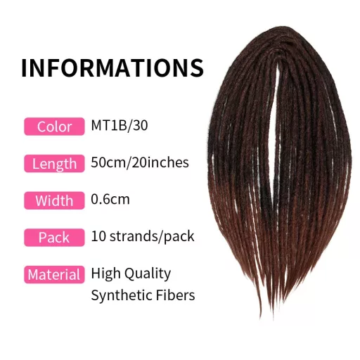 Dsoar 50cm Dreadlocks Sintetici Croșetați, împletitură, Stil Reggae