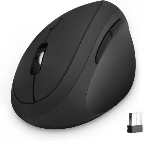 seenda Ergonomikus Vezeték Nélküli Egér - Vertikális Kialakítás, 2.4G USB Vevővel, 3 DPI Szint, 6 Gombos, Csendes Kattintás, PC/Laptop Kompa