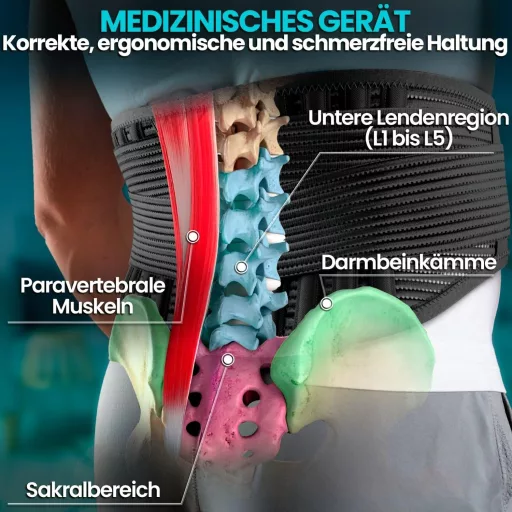 NativoDex Podporný pás proti bolestiam chrbta – Stabilizátor driekovej chrbtice s výstužou
