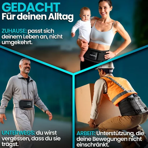 NativoDex Podporný pás proti bolestiam chrbta – Stabilizátor driekovej chrbtice s výstužou