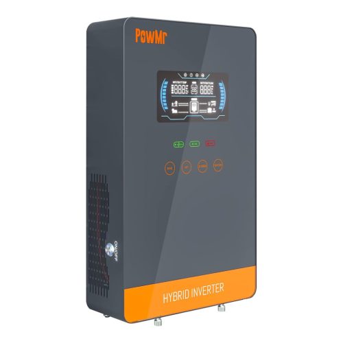 Invertor hibrid PowMr 4,5 kW, 24V-230V, 150A MPPT, cu controler de încărcare solară, intrare PV 450V, compatibil cu baterii acide și litiu.