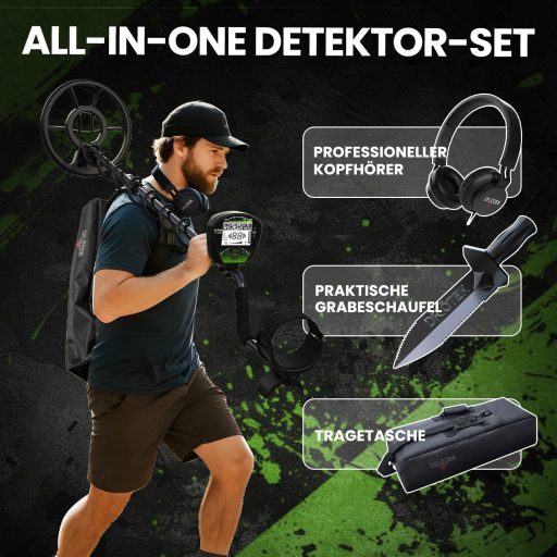 DR.ÖTEK Professzionális Fémkereső Készlet Felnőtteknek, Vízálló Tekerccsel és LCD Kijelzővel