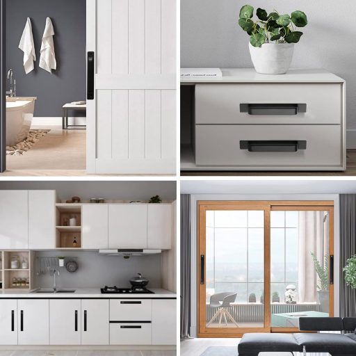 Yoaeyok 213mm Fekete Alumínium Csúszóajtó Fogantyú Pár Garázs Kapu Bútor