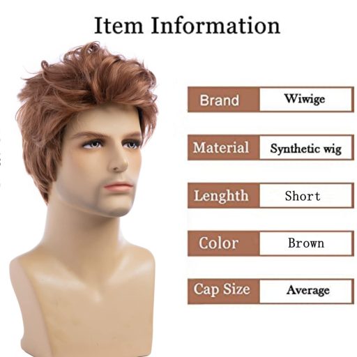 Beweig férfi paróka barna rövid réteges szintetikus teljes paróka