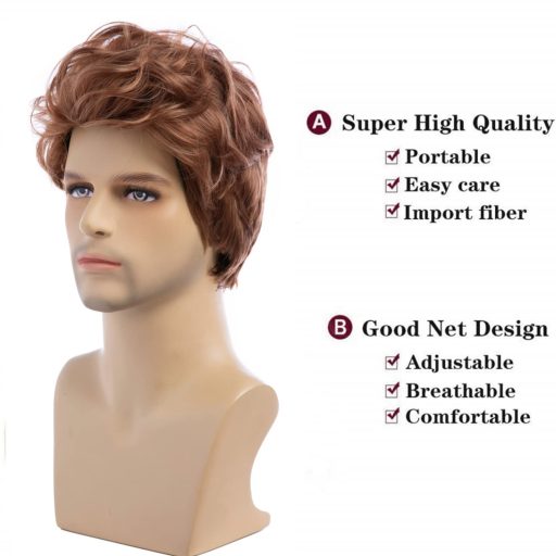 Beweig férfi paróka barna rövid réteges szintetikus teljes paróka