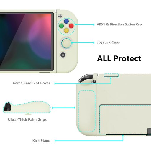 PlayVital ZealProtect mekana zaštitna maska za Nintendo Switch OLED s kapicama za Joy-Con i zaštitnim poklopcima za gumbe