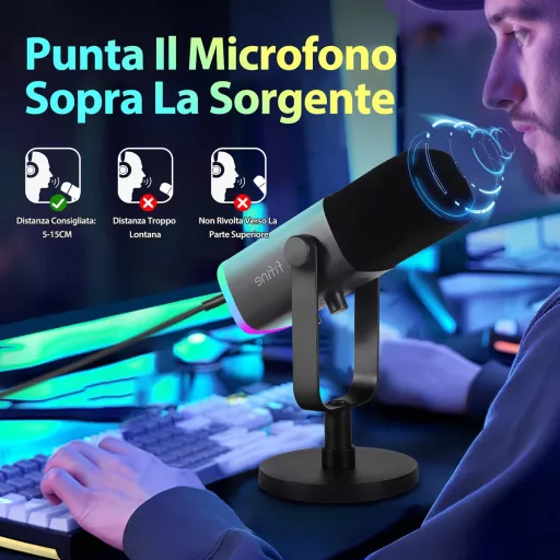 FIFINE USB herný mikrofón pre PC, PS4, PS5, XLR, streaming, podcast, kardioidný záznam zvuku