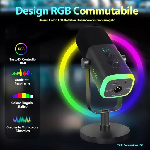 FIFINE USB herný mikrofón pre PC, PS4, PS5, XLR, streaming, podcast, kardioidný záznam zvuku