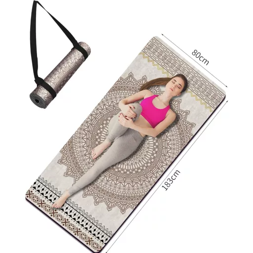 LaiEr nagy TPE jóga szőnyeg 183x80cm, vastag csúszásmentes gyakorló mat táskával