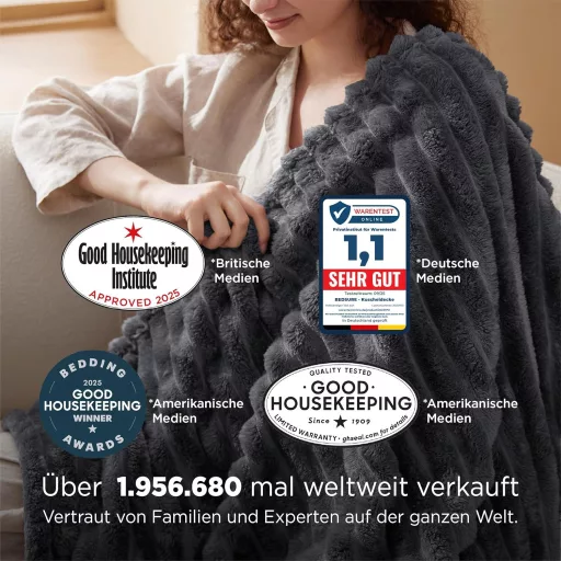 BEDSURE Mekana Flanel Deka 150x200cm Tamno Siva Navlaka za Kauč i Krevet