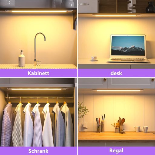 WOBSION 42cm LED Konyhapult Világítás Érzékelővel Dimmelhető Meleg Fehér