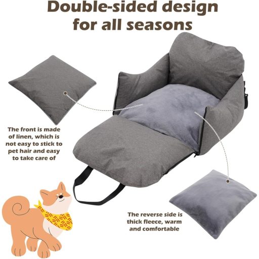 Forroby Hordozható Autós Kutyaülés Biztonsági Övvel és Tárolózsebekkel