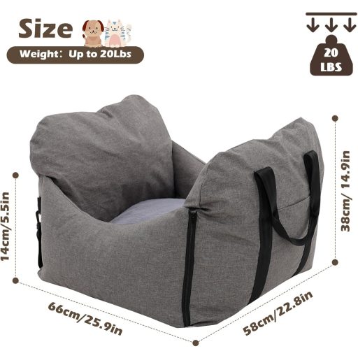 Forroby Hordozható Autós Kutyaülés Biztonsági Övvel és Tárolózsebekkel