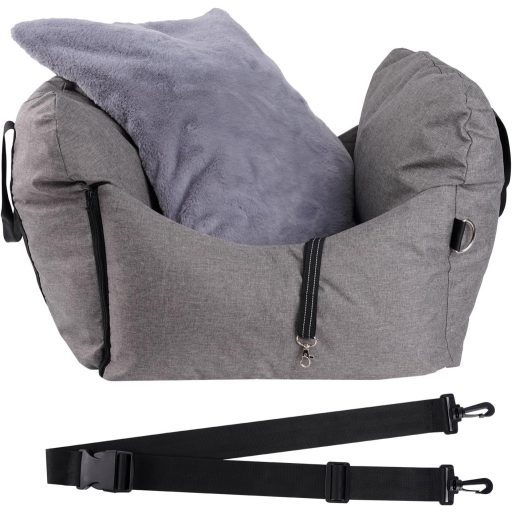 Forroby Hordozható Autós Kutyaülés Biztonsági Övvel és Tárolózsebekkel