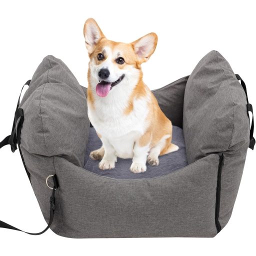 Forroby Hordozható Autós Kutyaülés Biztonsági Övvel és Tárolózsebekkel