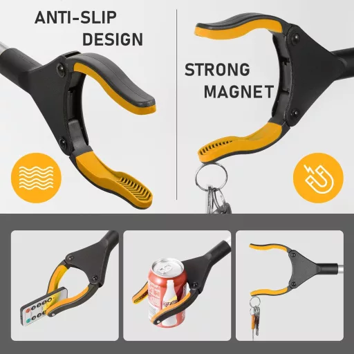YAUNGEL 108 cm összecsukható fogó mágneses gripper 360° forgatható szemétcsipesz - 108cm, orange