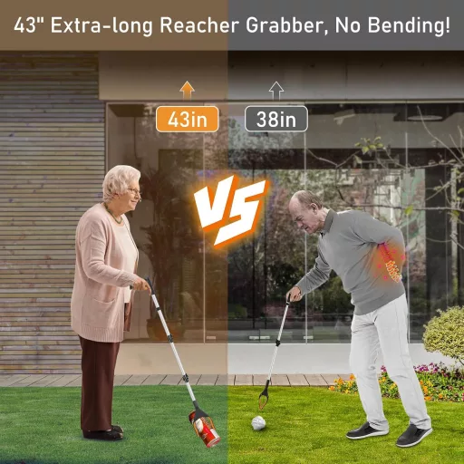 YAUNGEL 108 cm összecsukható fogó mágneses gripper 360° forgatható szemétcsipesz - 108cm, orange