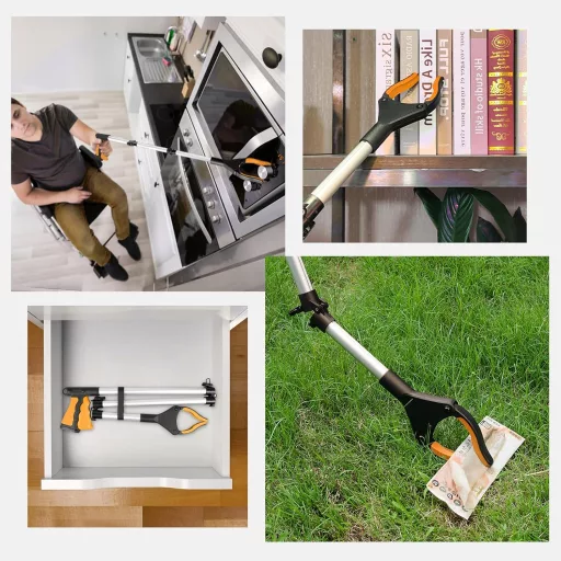 YAUNGEL 108 cm összecsukható fogó mágneses gripper 360° forgatható szemétcsipesz - 108cm, orange