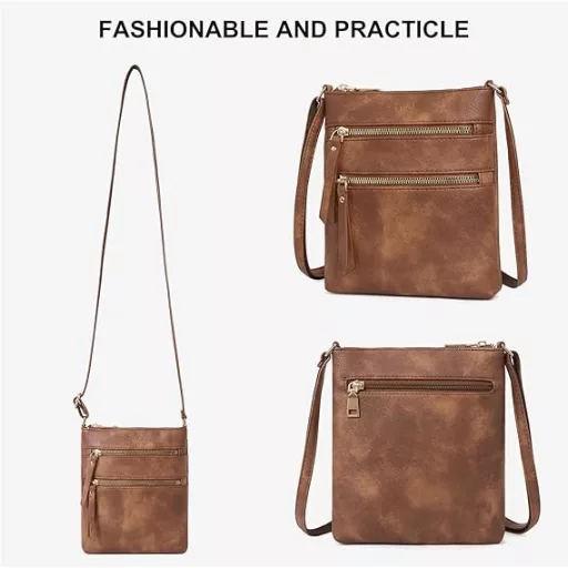 CLUCI női válltáska műbőr közepes méret állítható pánt zsebekkel