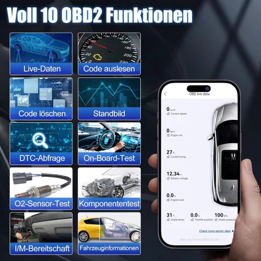 XTOOL AD20 Pro Instrument de diagnosticare auto OBD2 - Scanare completă a sistemului, cititor de coduri de eroare, resetare service ulei, compatibil iOS/Android, E