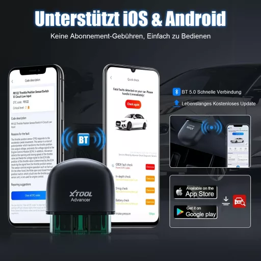 XTOOL AD20 Pro Instrument de diagnosticare auto OBD2 - Scanare completă a sistemului, cititor de coduri de eroare, resetare service ulei, compatibil iOS/Android, E