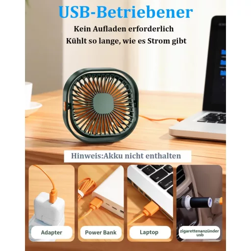 benpen Mini USB Asztali Ventilátor 3 Fokozat Csendes Hordozható Irodai Asztali Ventilátor