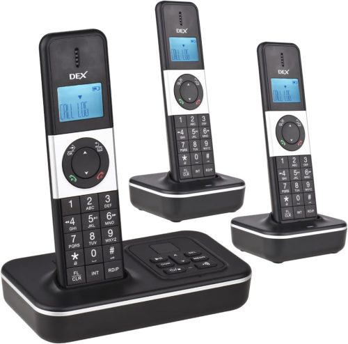 Bisofice D1002 Vezeték Nélküli Telefon 3 Kézibeszélővel - Üzenetrögzítő, Hívóazonosító, 1,6" LCD Kijelző, 16 Nyelv, Otthoni és Irodai Haszná