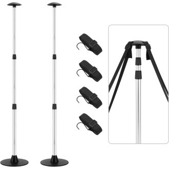   KOMCLUB Teleszkópos Hajóvászon Tartórúd Állítható 4 Részes Alumínium Ezüst