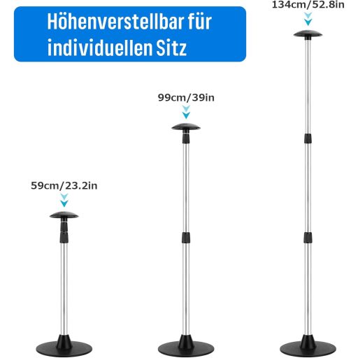 KOMCLUB Teleszkópos Hajóvászon Tartórúd Állítható 4 Részes Alumínium Ezüst