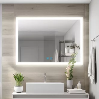   Finmrys 80x60 cm LED fürdőszobai tükör érintésvezérléssel, páramentesítéssel