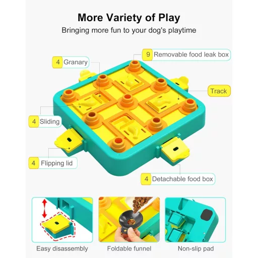 LACCEN 3 az 1-ben Interaktív Kutya Játék - IQ Fejlesztő Jutalomfalat Adagoló Puzzle Minden Méretű Kutyának Unalom Ellen
