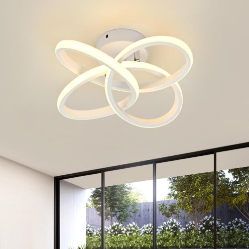 Lampă de Plafon KUKAK 36W LED - Rotundă Albă, Design Modern Minimalist, Lumină Caldă 3000K, 3900lm, pentru Baie, Bucătărie, Dormitor, Hol