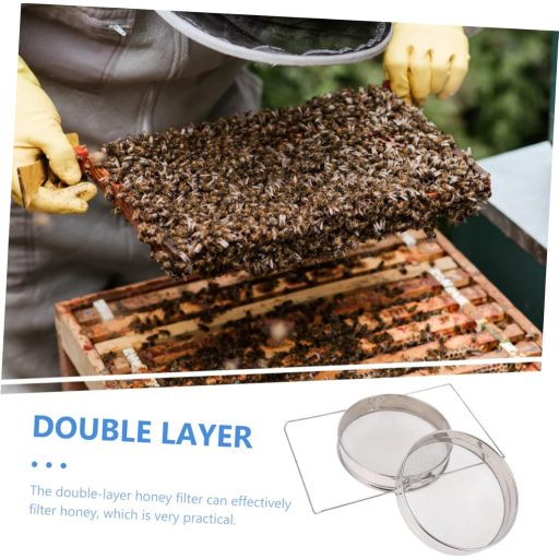 FUNOMOCYA Filtru de miere din oțel inoxidabil - Instrument apicol cu strat dublu, ușor de curățat, 24 cm, pentru apicultori