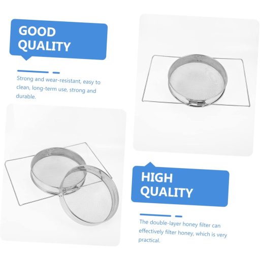 FUNOMOCYA Filtru de miere din oțel inoxidabil - Instrument apicol cu strat dublu, ușor de curățat, 24 cm, pentru apicultori