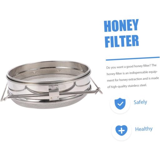 FUNOMOCYA Filtru de miere din oțel inoxidabil - Instrument apicol cu strat dublu, ușor de curățat, 24 cm, pentru apicultori