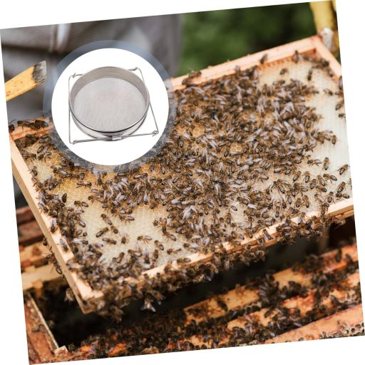 FUNOMOCYA Filtru de miere din oțel inoxidabil - Instrument apicol cu strat dublu, ușor de curățat, 24 cm, pentru apicultori