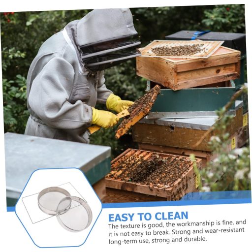 FUNOMOCYA Filtru de miere din oțel inoxidabil - Instrument apicol cu strat dublu, ușor de curățat, 24 cm, pentru apicultori