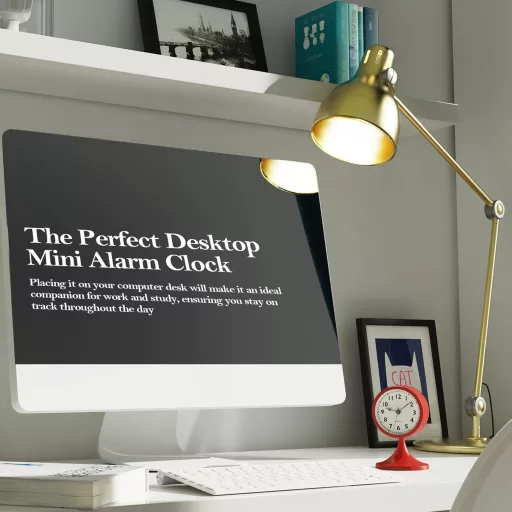 AYRELY 3 Inch Retro Asztali Ébresztőóra Piros, Csendes Analóg Óra Világítással