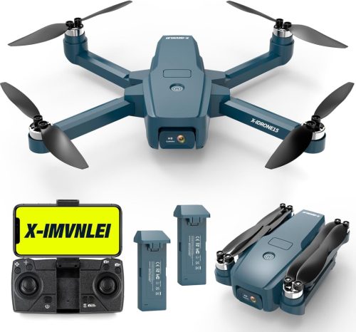 X-IMVNLEI X15 Dron s dvomi kamerami, 4K HD FPV systémom, bezkefovým motorom, rýchlosťou 40 km/h, 5G WiFi, optickou stabilizáciou polohy, pod 250g, 2 batérie