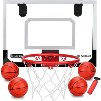   Anzmtosn mini basketbalový set 23 cm s nástennou obručou, sieťkou a loptou s pumpičkou