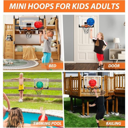 Anzmtosn Mini Kosárlabda Gyűrű Szett 23cm Fali Labdahálóval és Pumpával