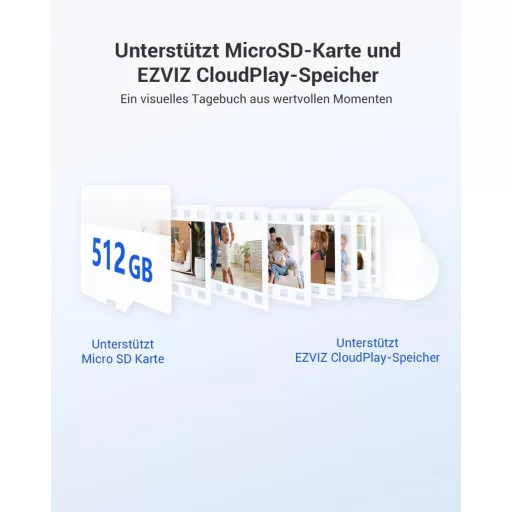 Cameră de supraveghere video wireless de interior EZVIZ CB2 1080P, vedere nocturnă, audio bidirecțional, albă