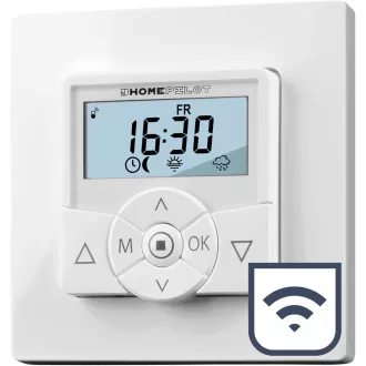   Homepilot Premium Pametni Timer Prekidač - Bežični Kontroler Motora za Roletne, Daljinski Upravljač, 80x80 mm, Bijeli, za Upravljanje Roletnama 10502001